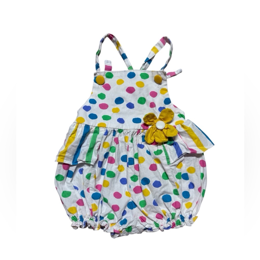 Toddler Baby Girl Rainbow Polka Dot Romper | 24M